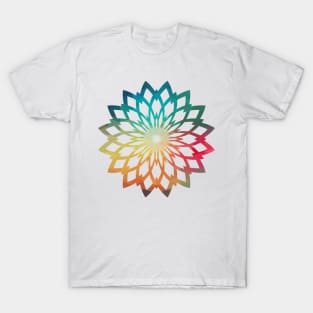 Rainbow abstract flower design 02 T-Shirt